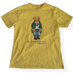 Polo Ralph Lauren Polo Bear Cotton Jersey Tee Yellow Boys Medium 10/12